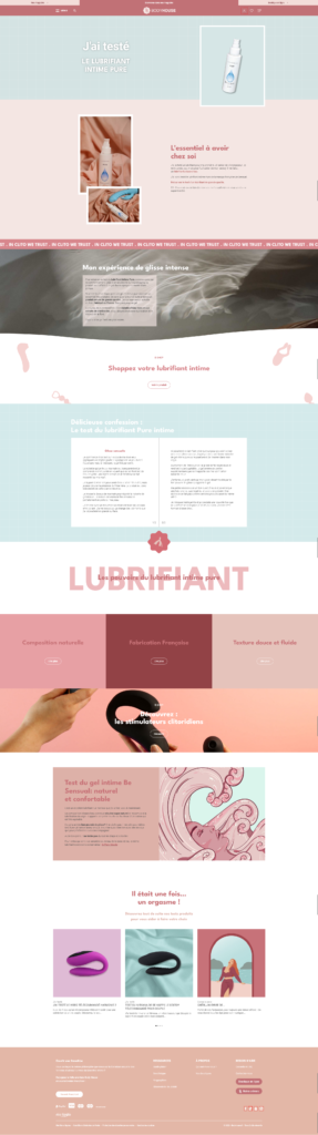 Capture ecran page article blog test lubrifiant Be sensual